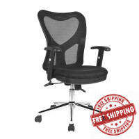 Techni Mobili RTA-0098M-BK High Back Mesh Office Chair With Chrome Base, Black